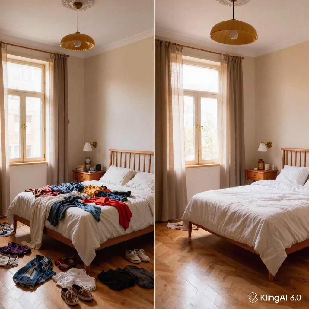 Comparativa antes y después de un cajón desordenado y otro ordenado con separadores