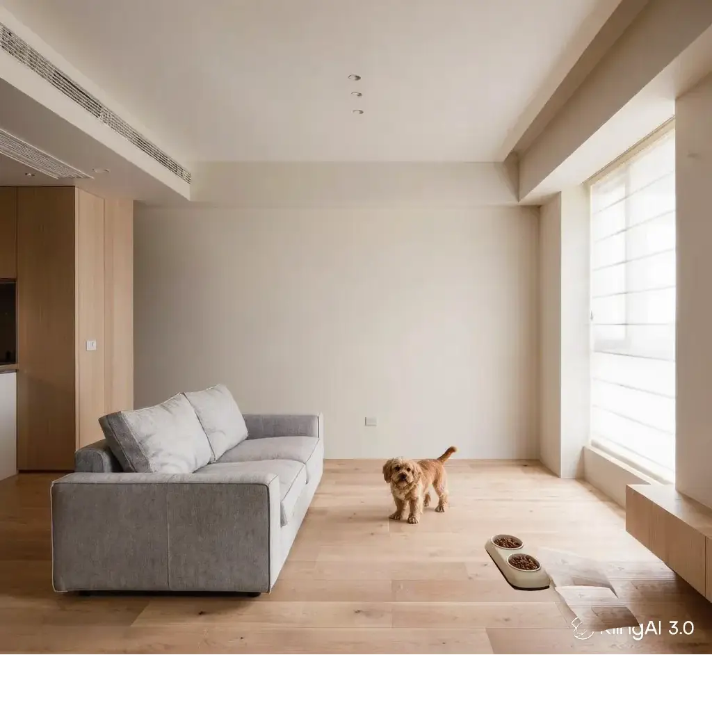 Rincón de mascota organizado con comedero y accesorios ordenados